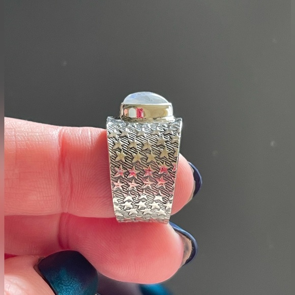 Rainbow moonstone silver ring Adjustable - Picture 4 of 5